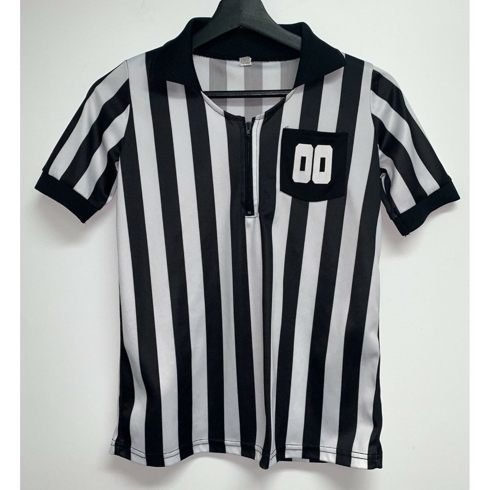 CostumesUSA Boys Referee Halloween Costume Shirt Child Standard Size Black White